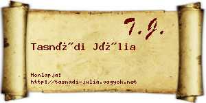 Tasnádi Júlia névjegykártya