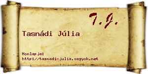 Tasnádi Júlia névjegykártya